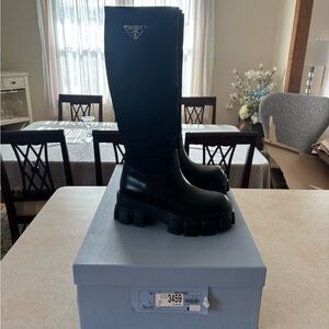Prada Black Chunky Sole Boots